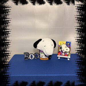 Licensed Peanuts Skeleton Snoopy Hooded Throw Blanket, & Trick or Treat Bag